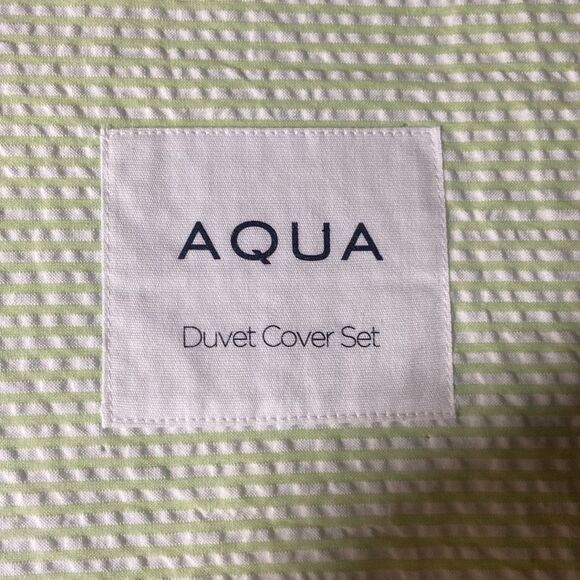 AQUA SEERSUCKER DUVET COVER SET - Picture 3 of 3
